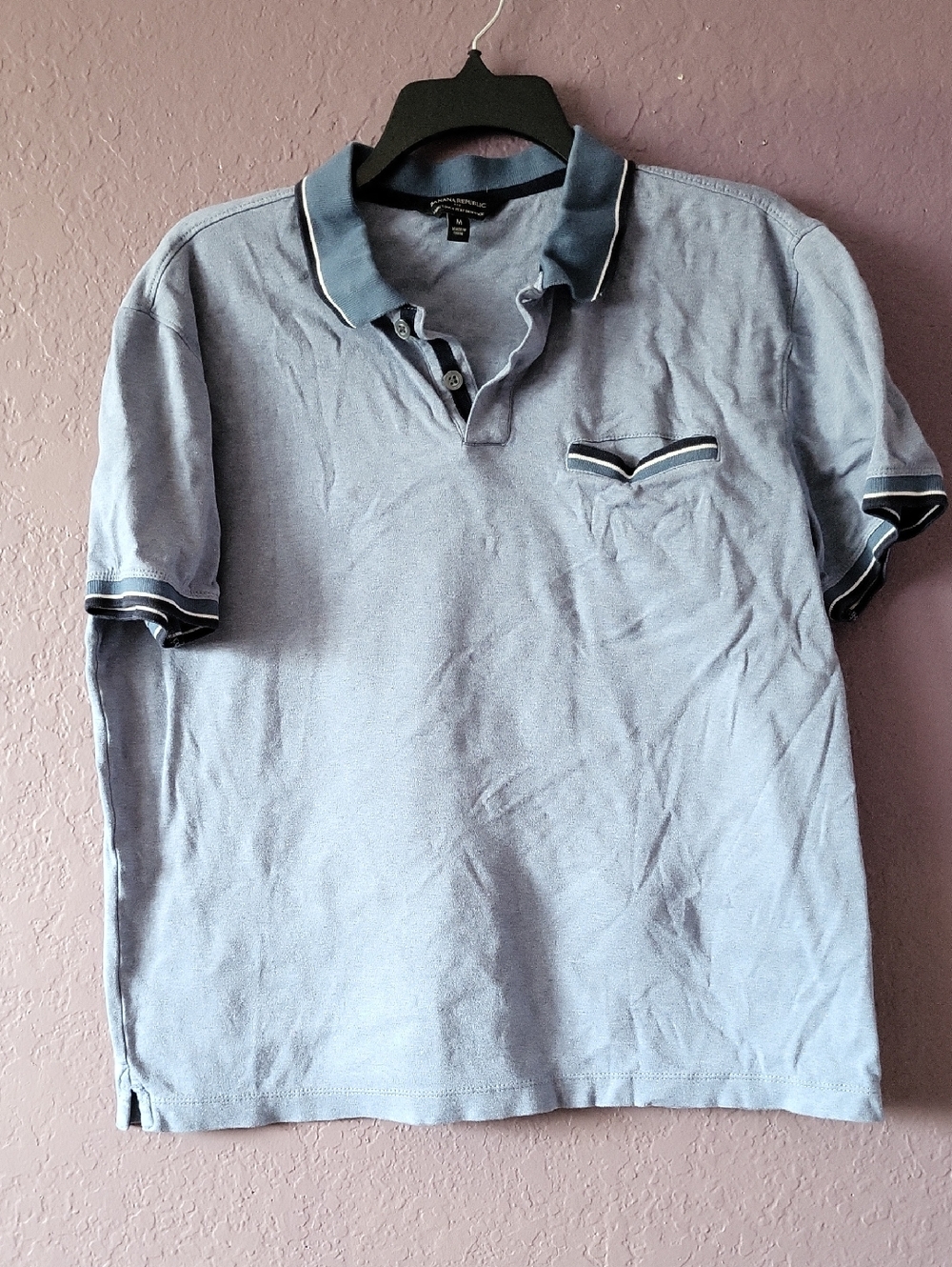 Banana Republic Light Blue Polo with Navy & White Trim